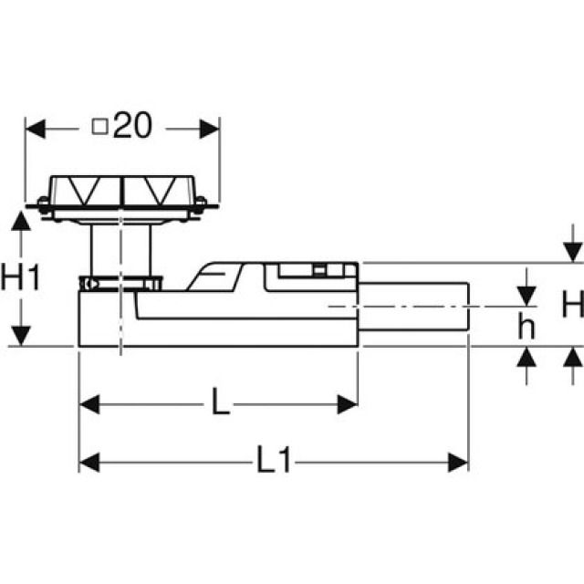 Set di scarico GEBERIT
per docce a livello del suolo
curva di scarico D 56 mm
griglia Standard in acciaio
inossidabile
Colori: senza colore