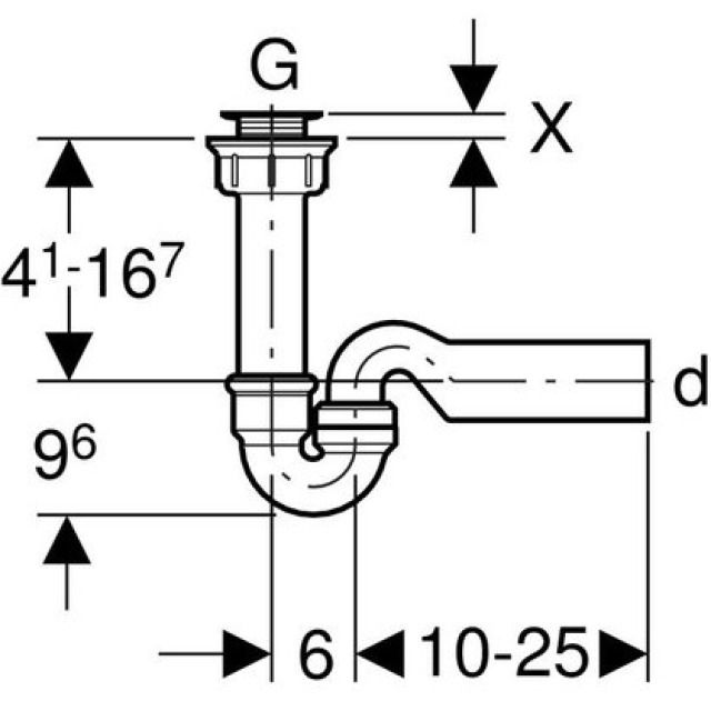 GEBERIT sifone piatto doccia
cromo lucido 150.032
d 56 - 1"1/2"