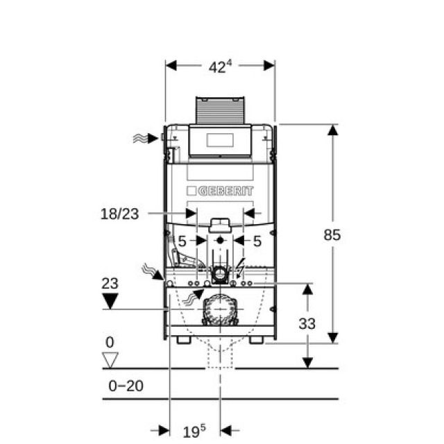 Elemento Geberit GIS WC sospeso
Omega, Altezza 100cm Larghezza 42cm
Cassetta di risciacquo da incasso
azionamento dall_alto o frontale
Valvola regolazione 1/2" laterale
o dietro a sx, piedini regolabili - Telaio di montaggio, Tubo isolante
per tubo di alimentazione acqua
Geberit AquaClean
Sporgenza ma...