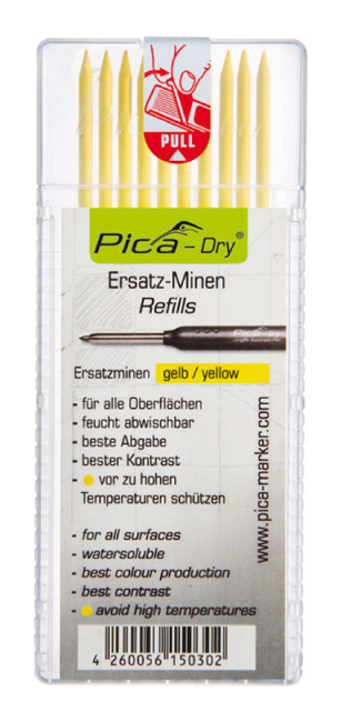 PICA Ersatzminenbox Dry gelb
10 Ersatzminen pro Box
Minenfarbe gelb