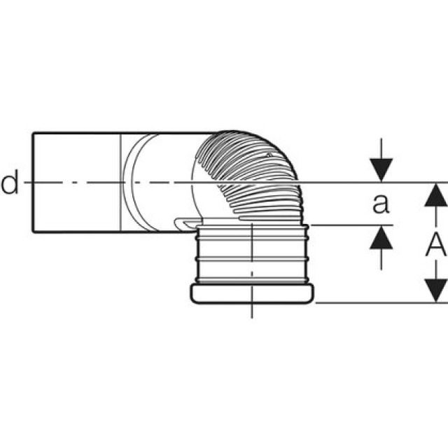 GEBERIT SILENT curva 90°
sp.destra WC sospeso 308.007
d 90