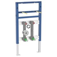 Elemento Geberit Duofix per lavabo, 82–98 cm, rubinetto monoforo, con un allacciamento idrico per contatore dell'acqua e un allacciamento idrico con valvola d'intercettazione ad incasso JRG LegioStop® e raccordo a T