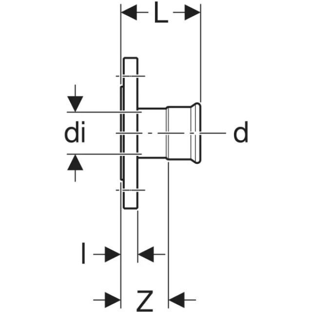 Geberit Mapress Therm Flansch PN6,
mit Pressmuffe: d=76.1mm,
DN=65