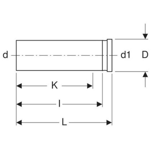 GEBERIT manicotto prolungato
per vaso WC sospeso 366.887
d 90 - 90