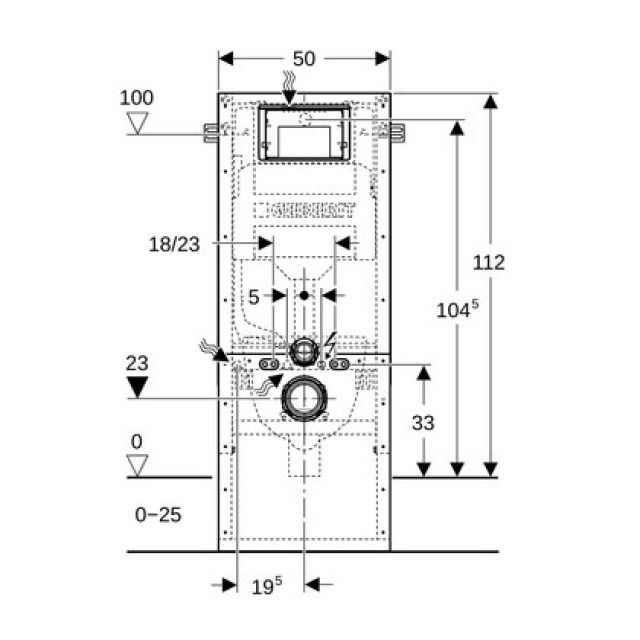 DUOFIX elemento WC
440.302
tipo 112 - Fussstützenabdeckung,
Befestigungsmaterial
Höhe 112cm, Breite 50cm