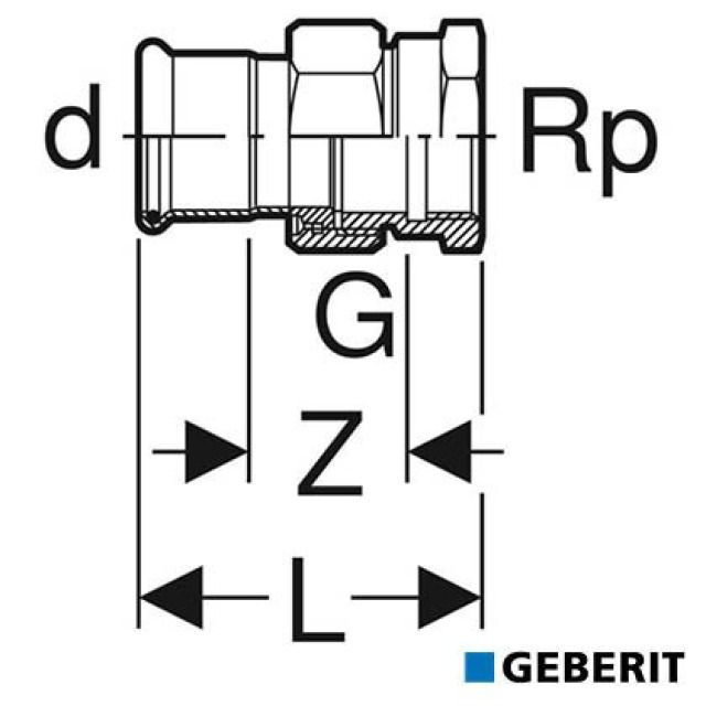 Geberit Mapress Therm
Bocchettone con
Filetto femmina: d=35,1 1/4"
