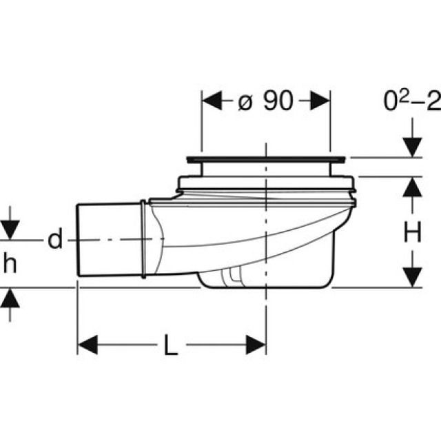 GUARNITURA PER DOCCIA GEBERIT
90, D: 56 MM, LIVELLO D`ACQUA
DEL SIFONE 50 MM, DEFLUSSO
39 L/MIN, SENZA ROSETTA 851506