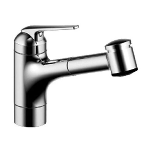 Miscelat. per lavello DOMO.5
S 230 mm bocca orientabile
membrana di tenuta, doccia
estraibile regolabile, tubi
flessibili di collegamento
3/8", gruppo acustico I - Colori: chromeline