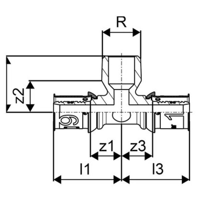 GF Uponor S-Press
Tee maschio 16-R1/2"MT-16