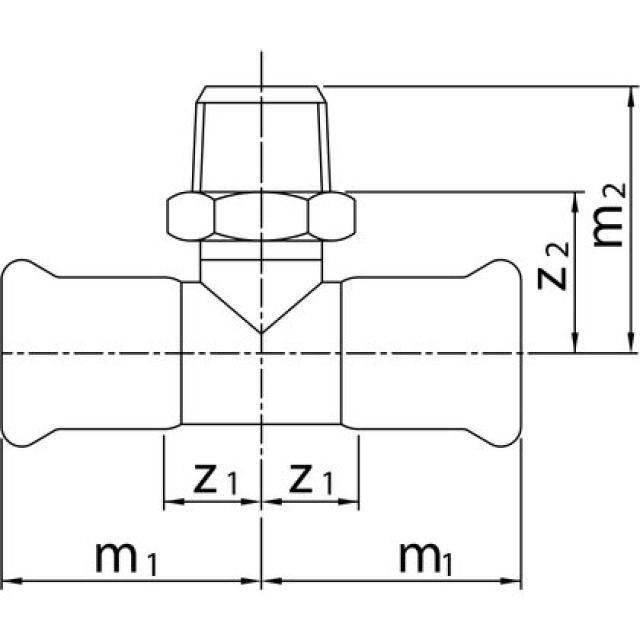 PROFITEC PRESSINOX - FIG. 36
TEE CON PARTENZA FILETTATA M
15 - 1/2" - 15 MM