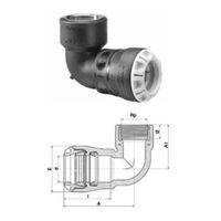 Plasson Serie 1, angolo d'innesto 90° con filettatura femmina in ottone 1076