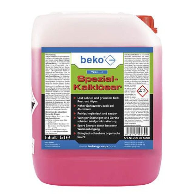 BEKO TECLINE SPEZIAL-KALKLÖSER
5 LITER KANISTER
299 33 5000