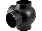 Geberit PE-HD, Braga a sfera 88.5° doppia, allacciamenti a 90° disassati