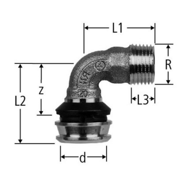 OPTIFLEX FLOWPRESS BOGEN 90°
MIT AG 84245.25 25x3/4"