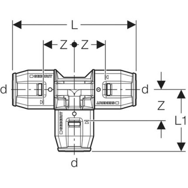 PFIT tee 90° uguale
650.310
16 mm