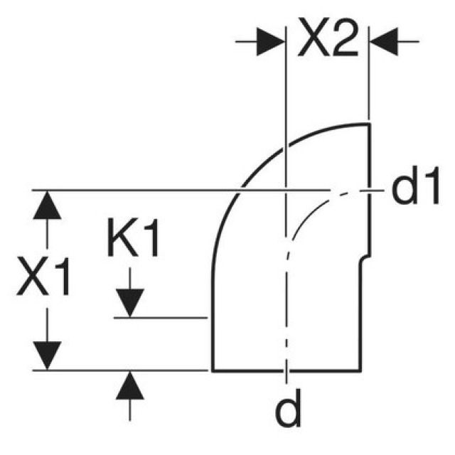 GEBERIT gomito 90°
allacciamento 363.062 d 50-56