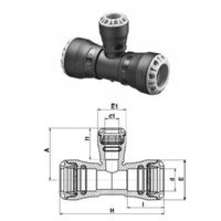 Plasson Serie 1, pezzo a T ridotto 1034