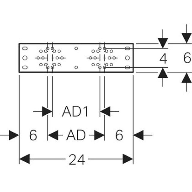 MEPLA placca di montaggio
dritta doppia 10/12 601.738