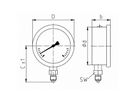 Manometro a glicerina Fig. 130, raccordo sotto,  1/4"