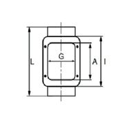 Ghisa di scarico, pezzi di gesso, apertura rettangolare