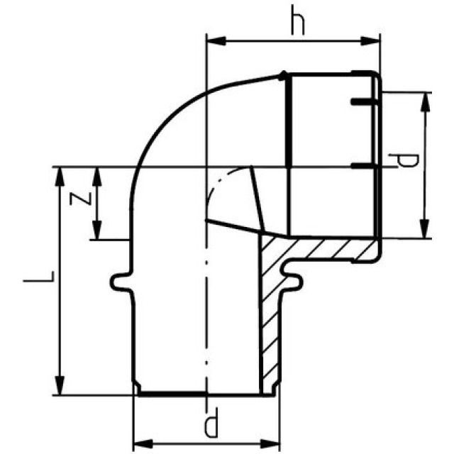 GF gomito PB 90° M/F
5008
d= 50 mm
