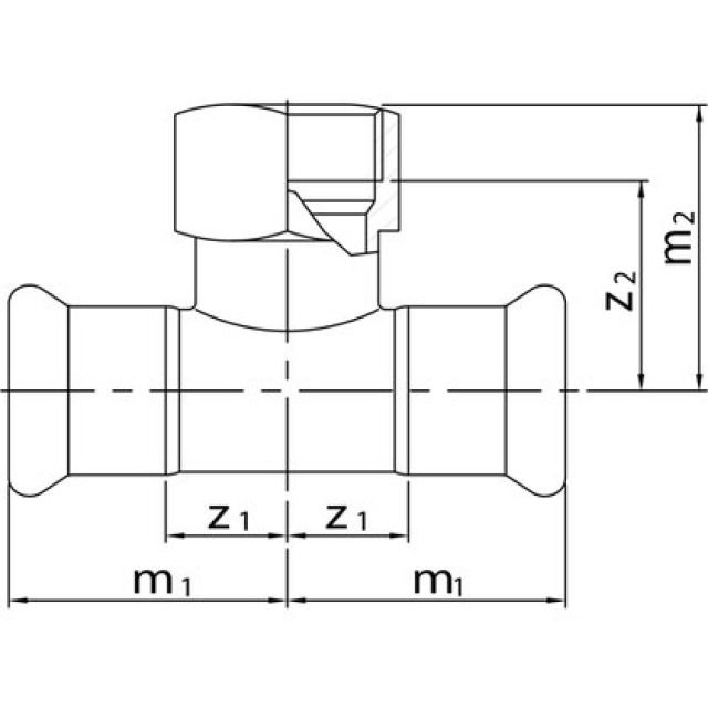 PROFITEC PRESSINOX-FIG. 12
TEE CON PARTE FILETTATA F
76.1 - 2" - 76.1 MM