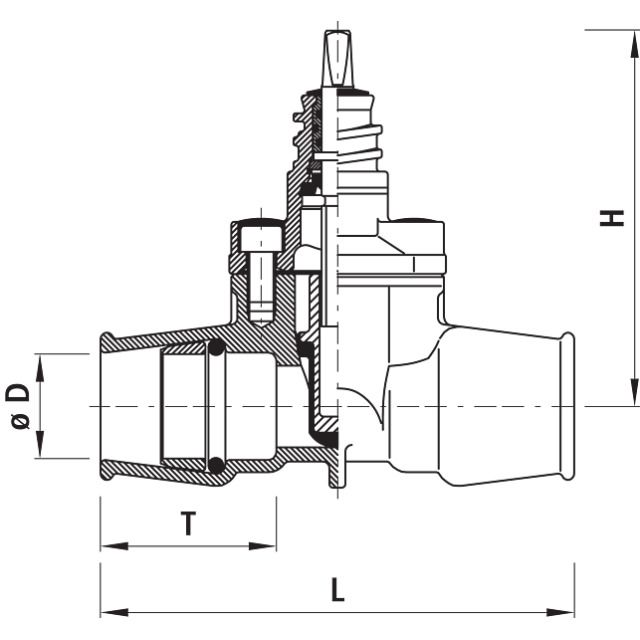 HAWLE saracinesca a innesto
art 2600 PE F/F PE 32 L 170
