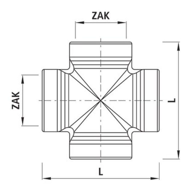 HAWLE KREUZ-STÜCK
6514         4 X ZAK46
PN 16