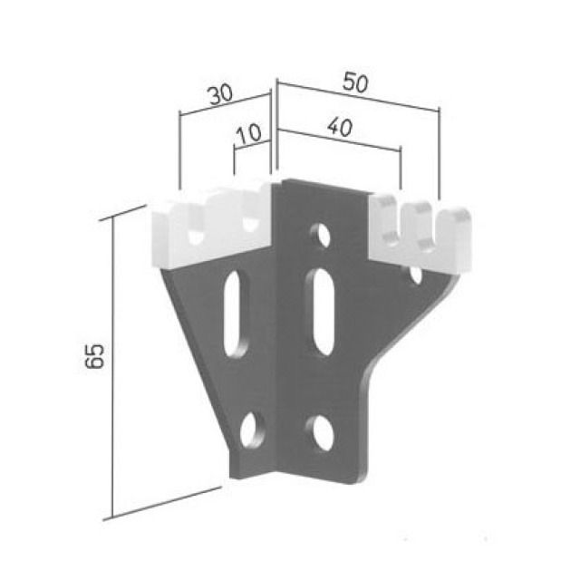 mensole a gomito 4 fiss.
117/L
WA 10/30/40/50 mm
