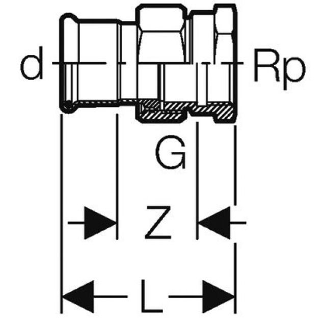 MPF-G bocchettone svitabile
filetto femmina 34406
d 1" - 28"
