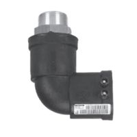 Gomito di transizione Frialen 90° PE-HD / INOX con filetto maschio