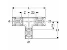 Pezzo a T Geberit FlowFit ridotto