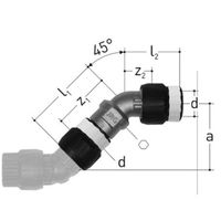 4676, Sanipex MT, Gomito 45° con dado libero
