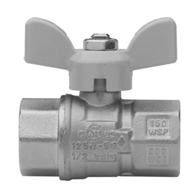 Valv. sfera gas FF X FF
alu maniglia gialla
1/4"