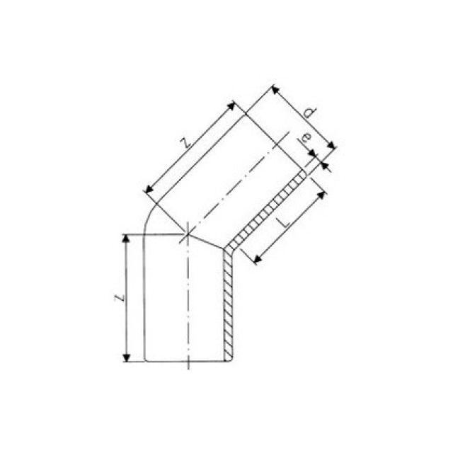 PE curva 45° PE 100 SDR 11/S5
753.151.018 - 480212
180 mm