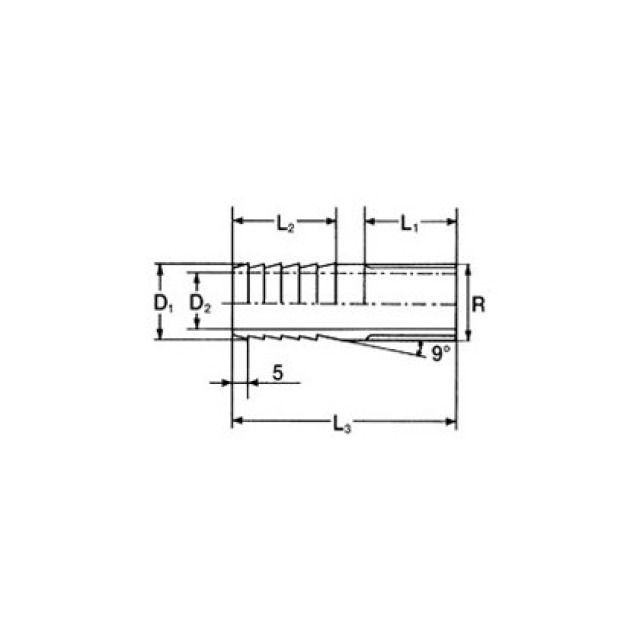 INOX portagomma esag. fil. /M
R-144     1/4"-11 mm