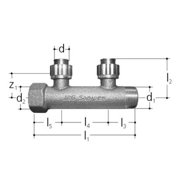 SANIPEX distri. sottomuro 2 p.
5427.216
3/4"