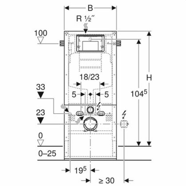 DUOFIX WAND-WC ELEMENT 440.302
FUER MASSIVBAU 112 CM
MIT SIGMA UP-SPÜLKASTEN 12 CM