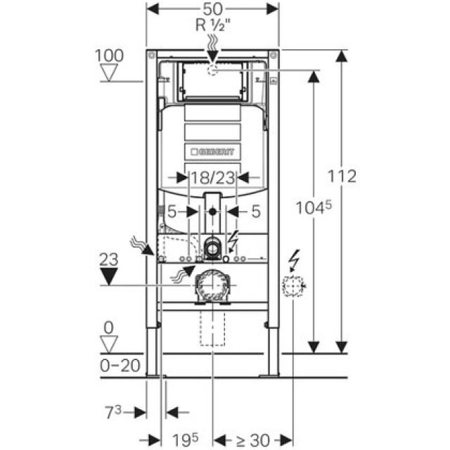DUOFIX elemento per WC sospeso
UP320 com. frontale 111.309