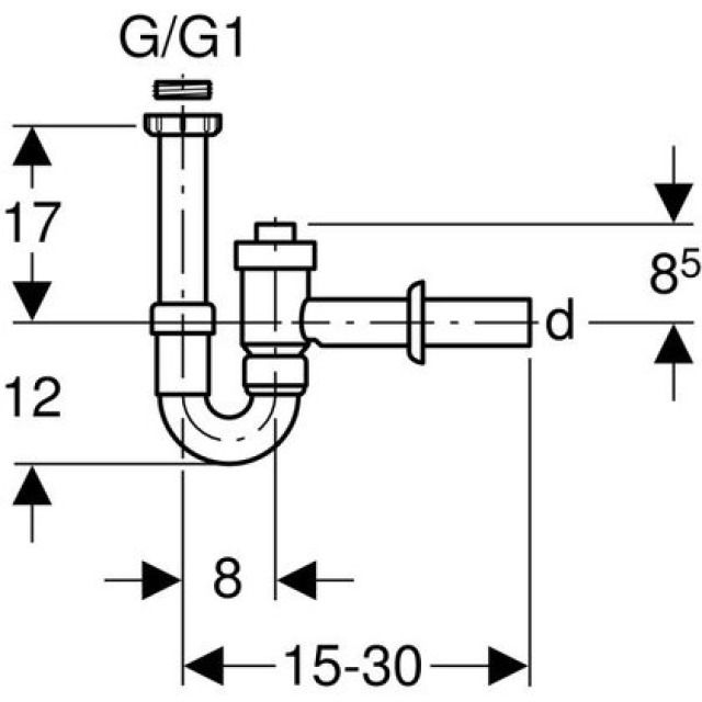 GEBERIT ROHRBOGENSIFON F. WT
152.861 ABSPERRBAR MIT RV.
WEISS-ALPIN 50 MM 11/4"/11/2"